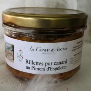 Rillettes pur canard au piment d'Espelette AOP 180g
