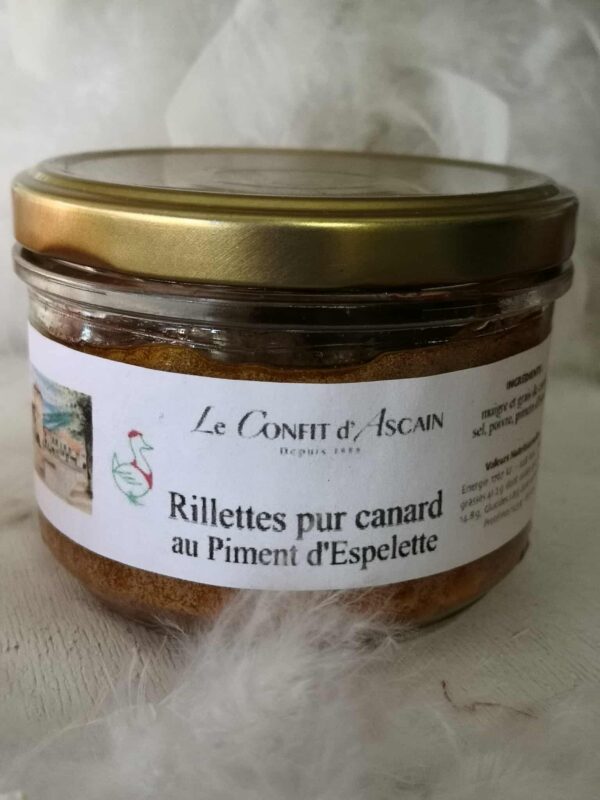 Rillettes pur canard au piment d'Espelette AOP 180g