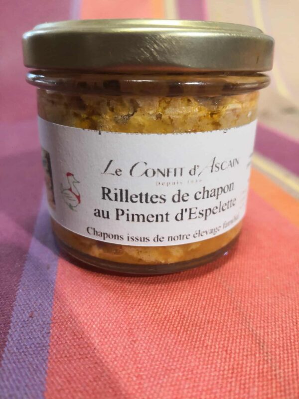Rillettes de chapon au piment d'Espelette AOP 90g